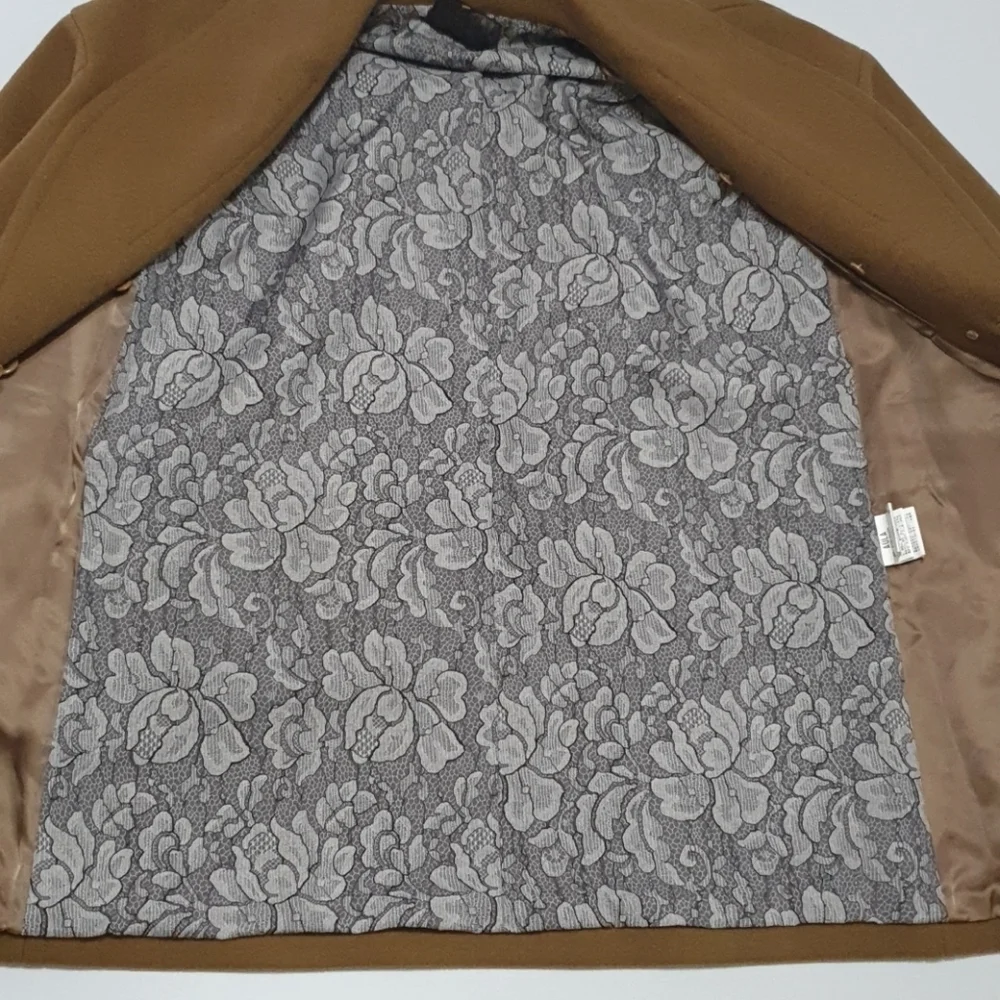 AULA 100% Wool Peanut Brown Blazer Coat - Picture 8 of 10